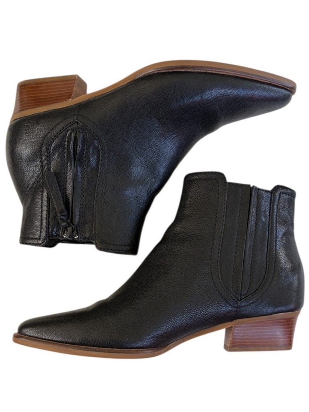 Cole Haan Leather Hadlyn Ankle Boots Black Size 8.5